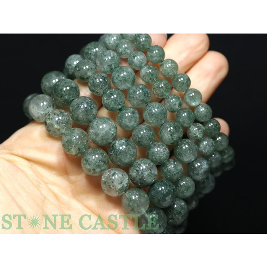 石流通センター 高品質 天然石 ブレスレット モスグリーン