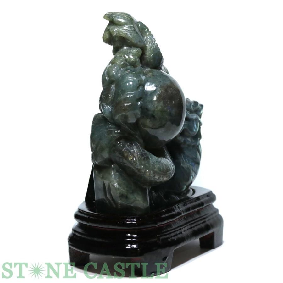 ラブラドライトÀ級の置物です 石流通センター 一点物 天然石 彫刻置物 龍 ラブラドライト 2024年干支