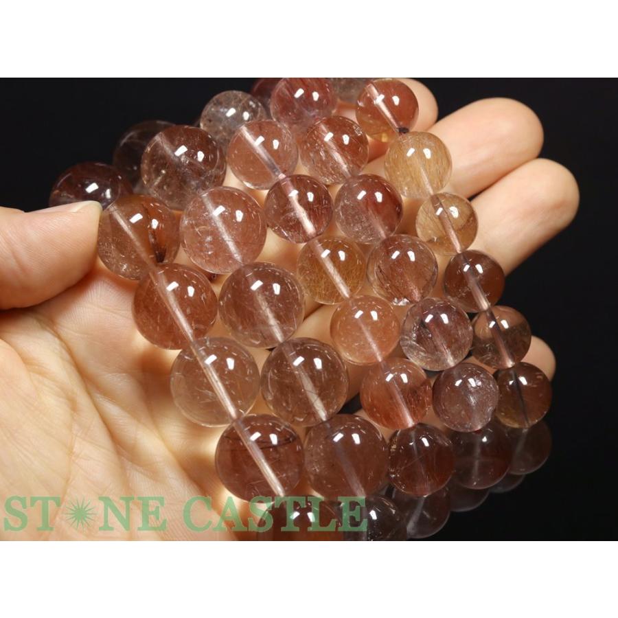 石流通センター 高品質 天然石 ブレスレット 山梨水晶 (ピンク) (約11.5〜12mm) (ケース付) パワーストーンの画像