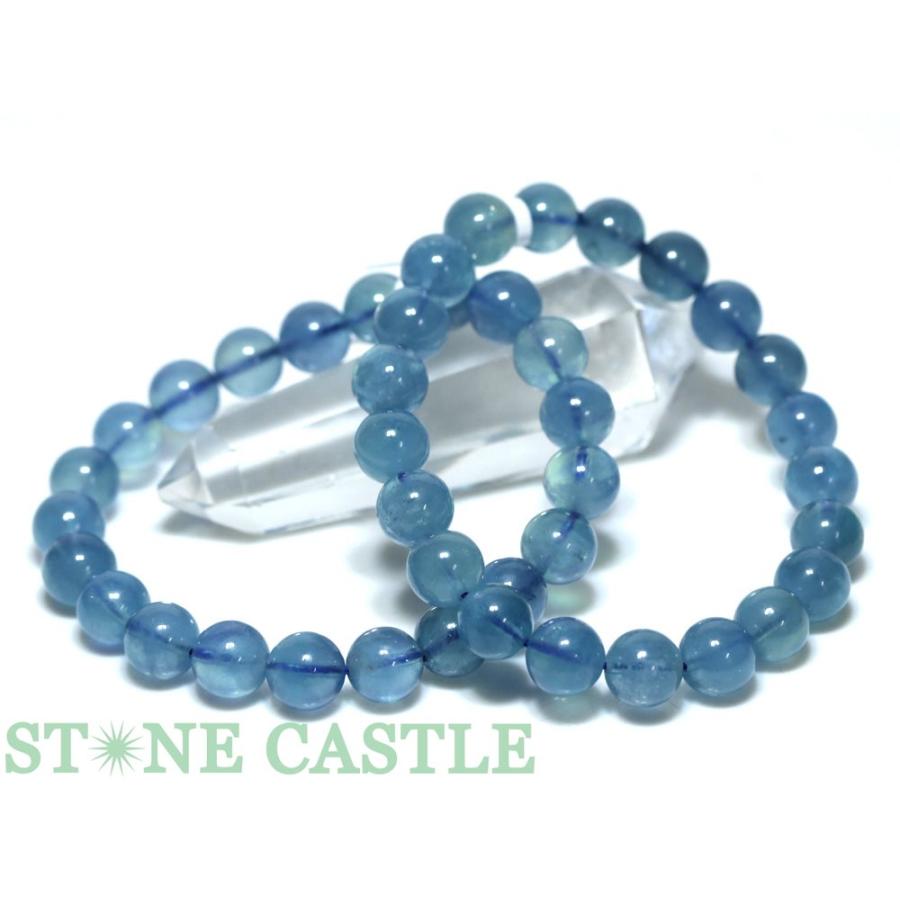 石流通センター 高品質 天然石 ブレスレット ディープアクアマリン (3A