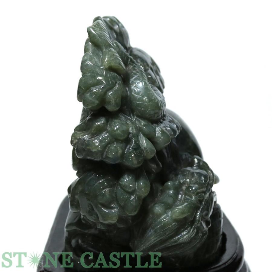 石流通センター 一点物 天然石 彫刻置物 龍 ラブラドライト (台付) No