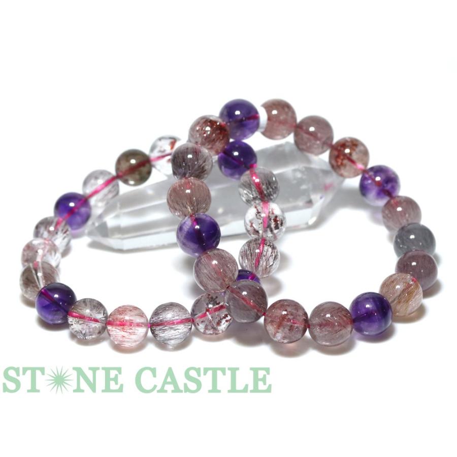 石流通センター 高品質 天然石 ブレスレット スーパーセブン (6A) (約