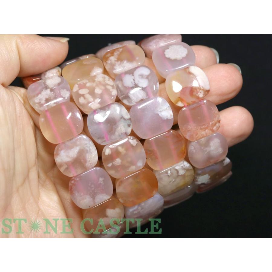 石流通センター 高品質 天然石 ブレスレット 桜瑪瑙 (2A 石流通センター 高品質 天然石 ブレスレット 桜瑪瑙 (2A