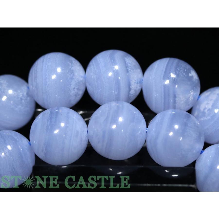 石流通センター 高品質 天然石 ブレスレット ブルーレースメノウ (3A) (約10.5〜11mm) パワーストーン_2