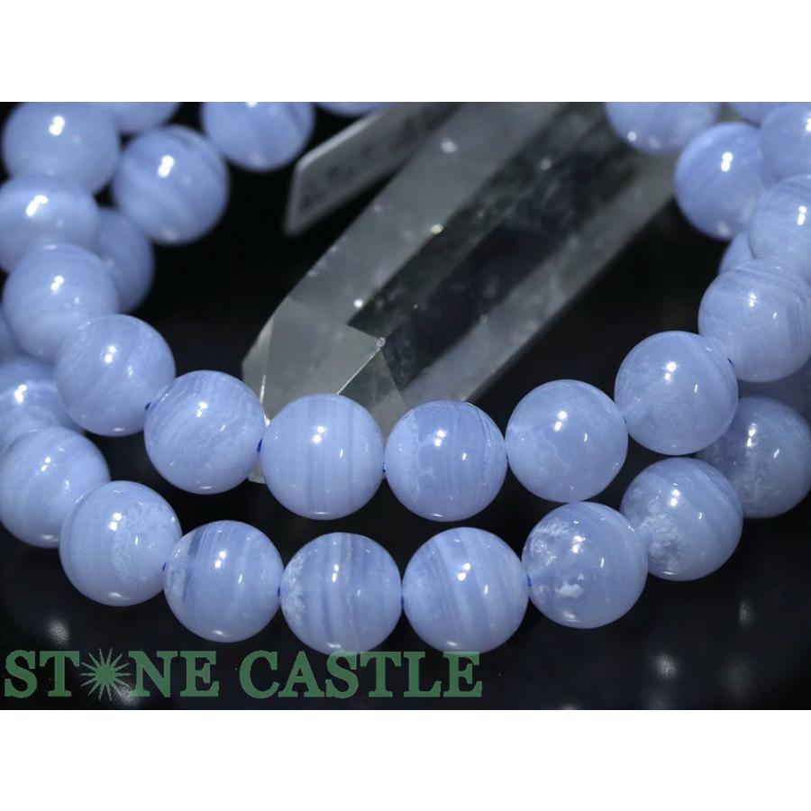 石流通センター 高品質 天然石 ブレスレット ブルーレースメノウ (3A) (約10.5〜11mm) パワーストーン_4