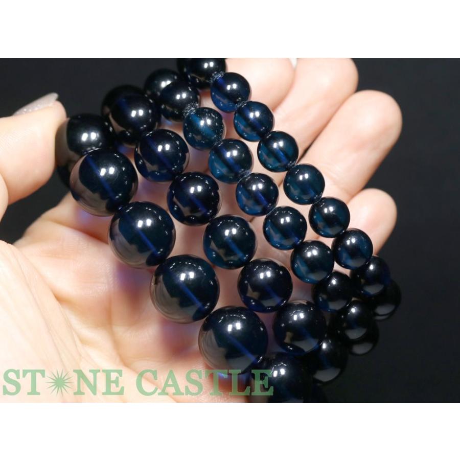 石流通センター 高品質 天然石 ブレスレット サファイアブルーアンバー