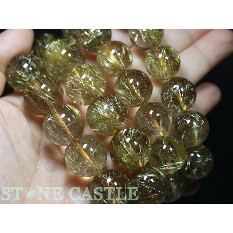 石流通センター 高品質 天然石 ブレスレット 極太タイチンルチルクォーツ (6A) (約15〜15.5mm) (ケース付) パワーストーン_3