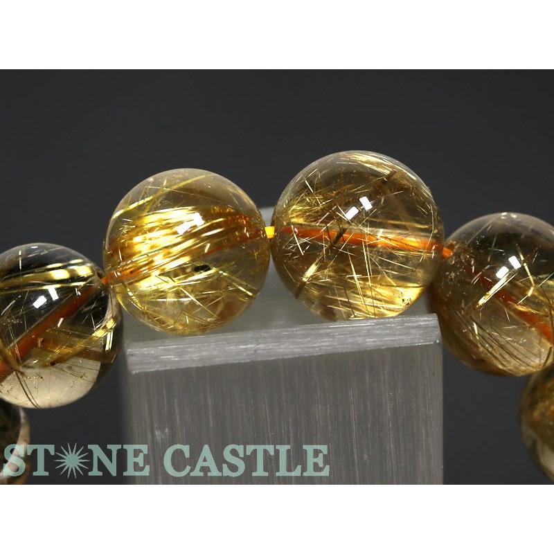 石流通センター 高品質 天然石 ブレスレット 極太タイチンルチルクォーツ (6A) (約15〜15.5mm) (ケース付) パワーストーン_4