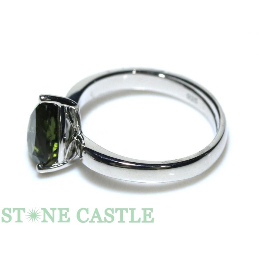 石流通センター 高品質 天然石 リング モルダバイト 涙型