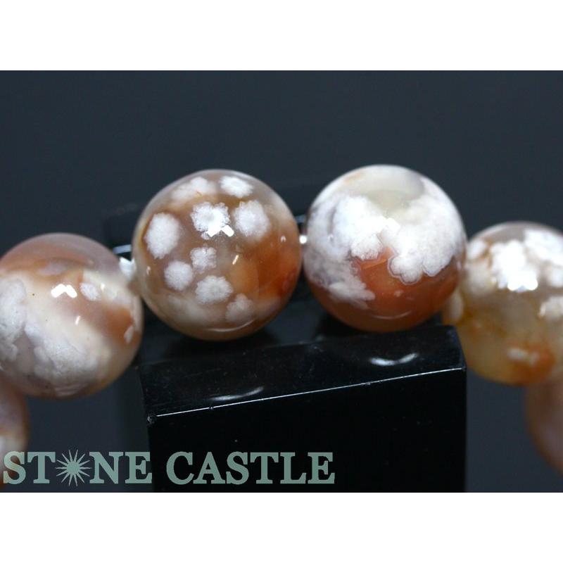 石流通センター 高品質 天然石 ブレスレット 桜瑪瑙 (2A) (約14.5