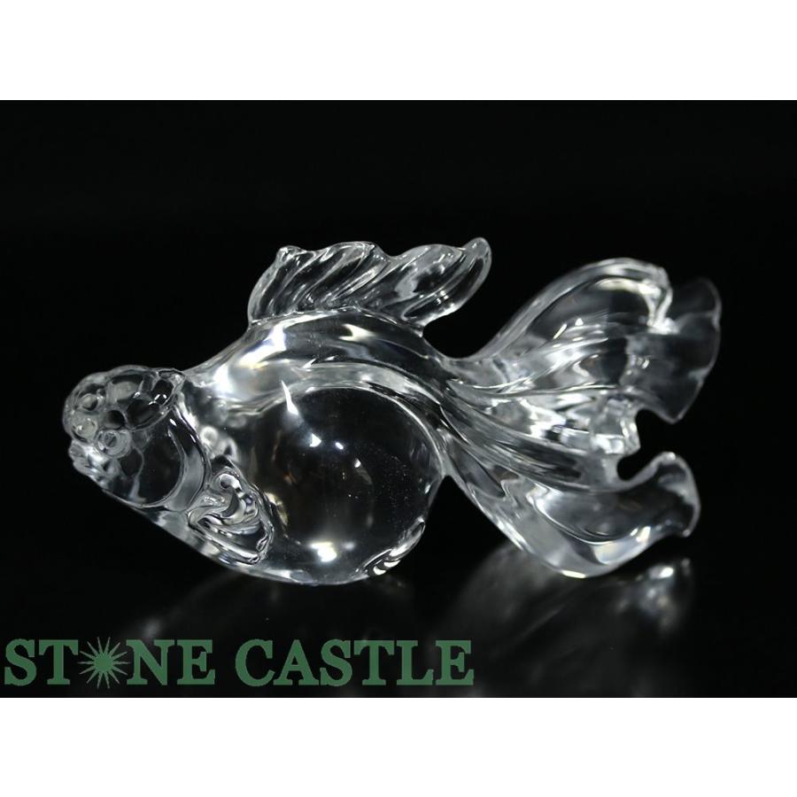 石流通センター 一点物 天然石 彫刻置物 金魚 水晶 (5A) No.31