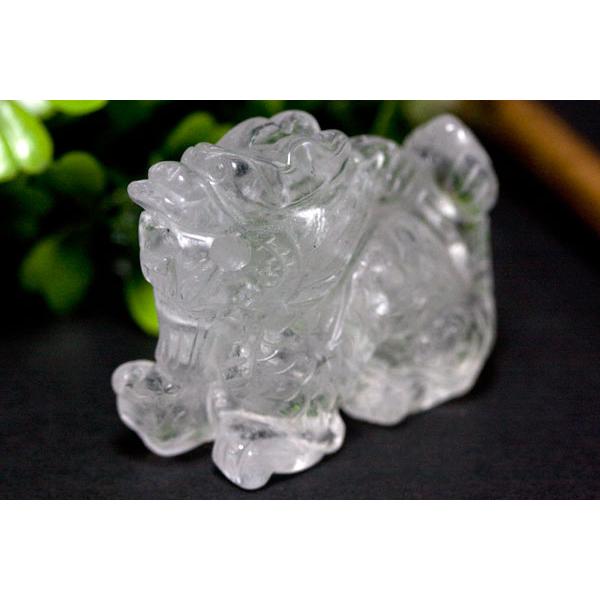 石流通センター 天然石 彫刻置物 龍 約50x37mm ローズクォーツ