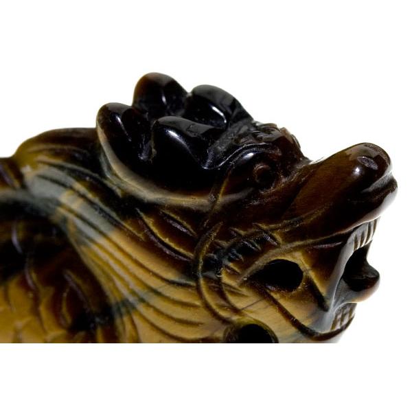 石流通センター 天然石 彫刻置物 龍 約50x37mm ローズクォーツ