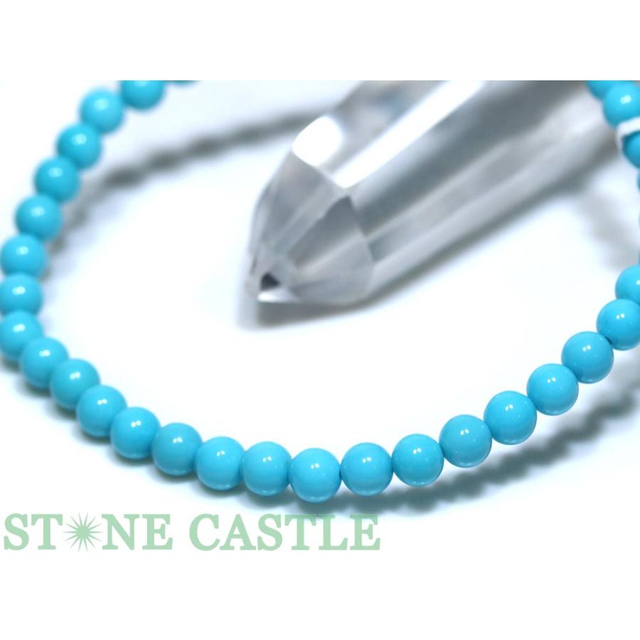 石流通センター 一点物 天然石 ブレスレット スリーピングビューティーターコイズ No.01 (約4.5〜5mm) (ケース付) パワーストーンの画像