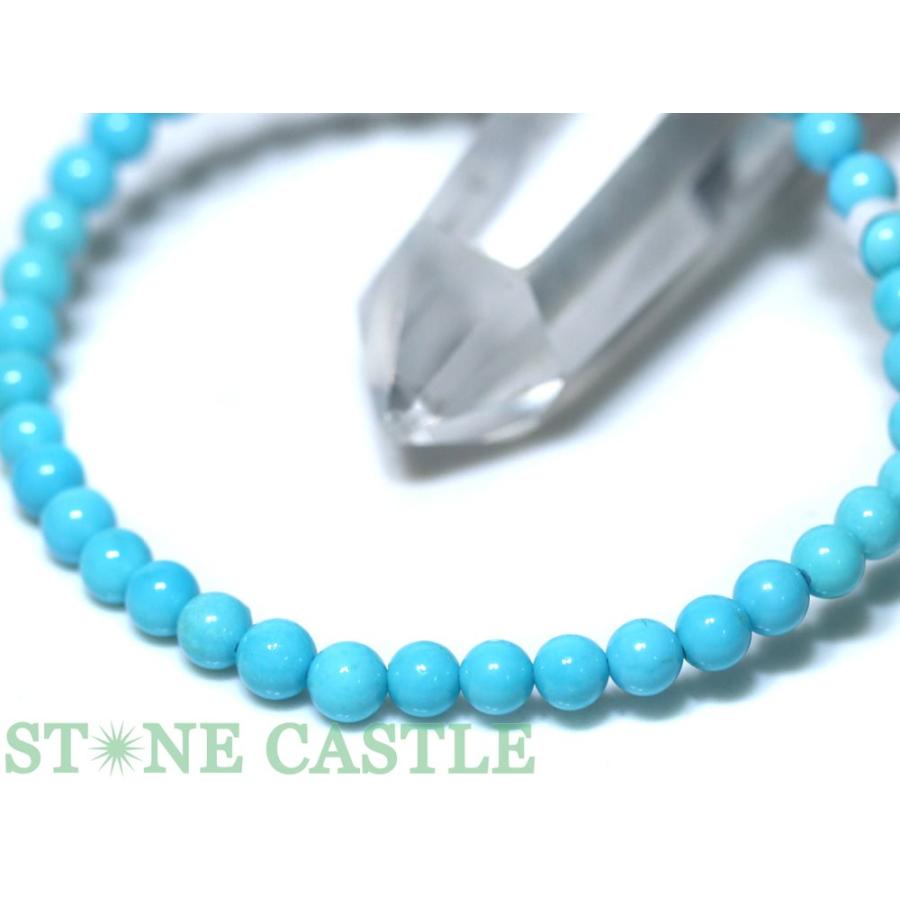 石流通センター 一点物 天然石 ブレスレット スリーピングビューティーターコイズ No.06 (約4.5〜5mm) (ケース付) パワーストーンの画像