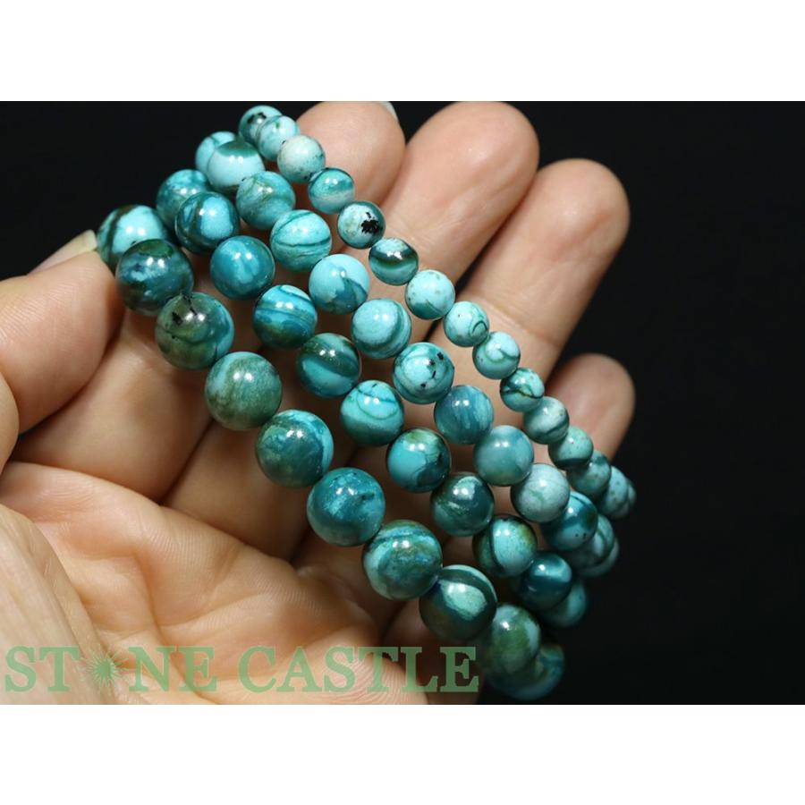 【希少レア】高品質オーウィーブルーオパール (アメリカオレゴン州産)ブレスレッド アメリカ・オレゴン州産 高品質 オーウィー ブルー オパール