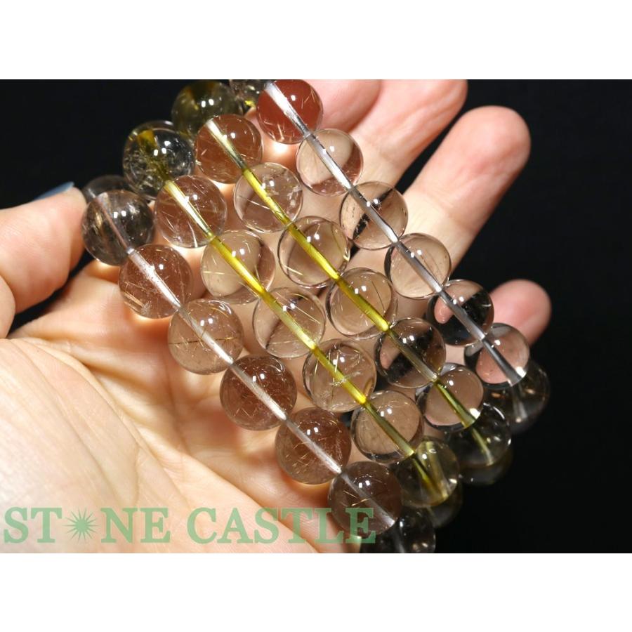 石流通センター 高品質 天然石 ブレスレット 山梨水晶 (約14〜14.5mm) (ケース付) パワーストーンの画像