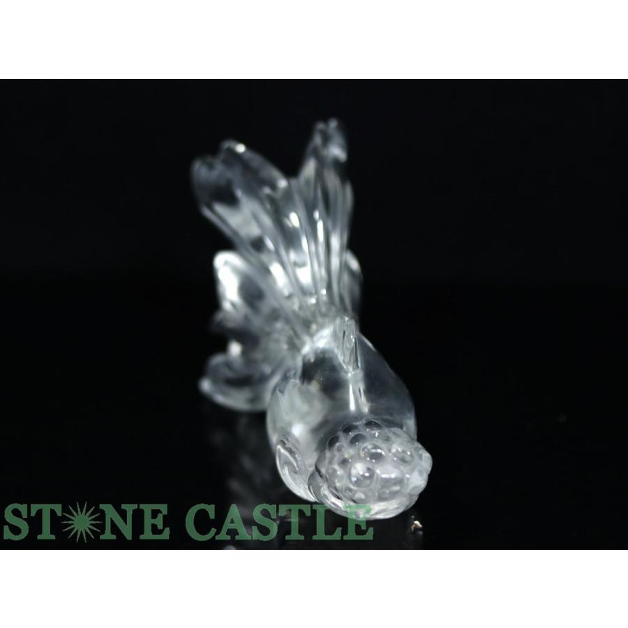 石流通センター 一点物 天然石 彫刻置物 金魚 水晶 (5A) No.14