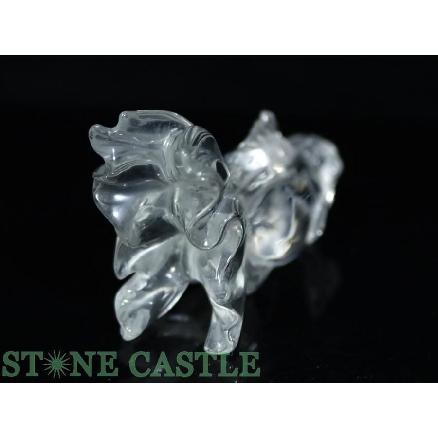 石流通センター 一点物 天然石 彫刻置物 金魚 水晶 (5A) No.14
