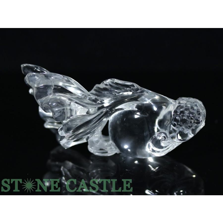 水晶 金魚彫り 小サイズ 【公式通販】 金魚 水晶 彫り 置物 ⑤