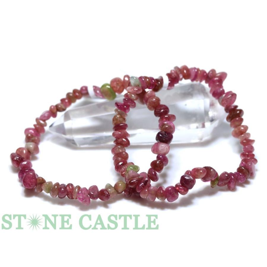 石流通センター 高品質 天然石 ブレスレット ピンクトルマリン さざれ