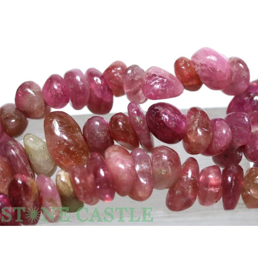 石流通センター 高品質 天然石 ブレスレット ピンクトルマリン さざれ