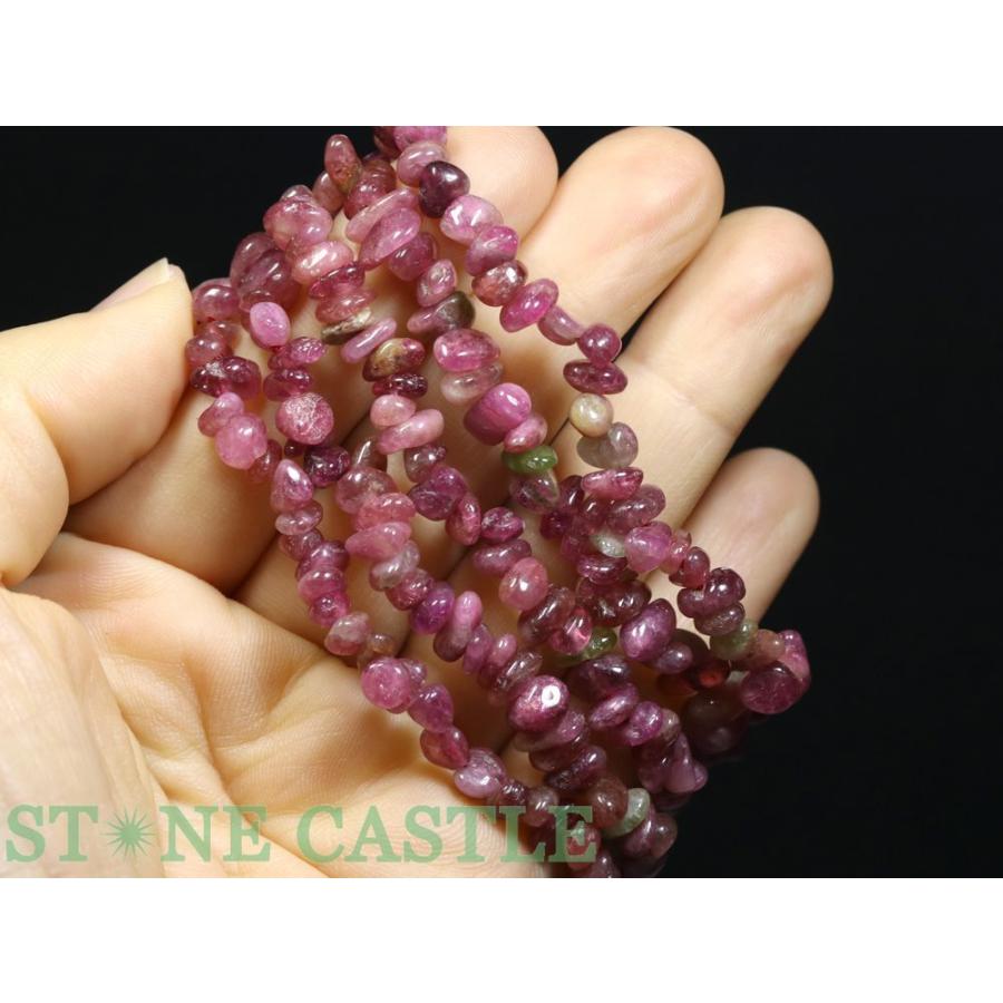 石流通センター 高品質 天然石 ブレスレット ピンクトルマリン さざれ