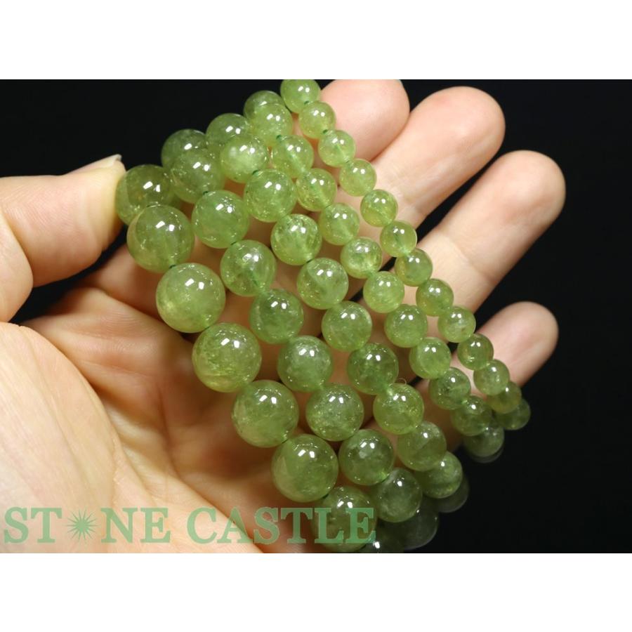 石流通センター 高品質 天然石 ブレスレット ツァボライト (5A