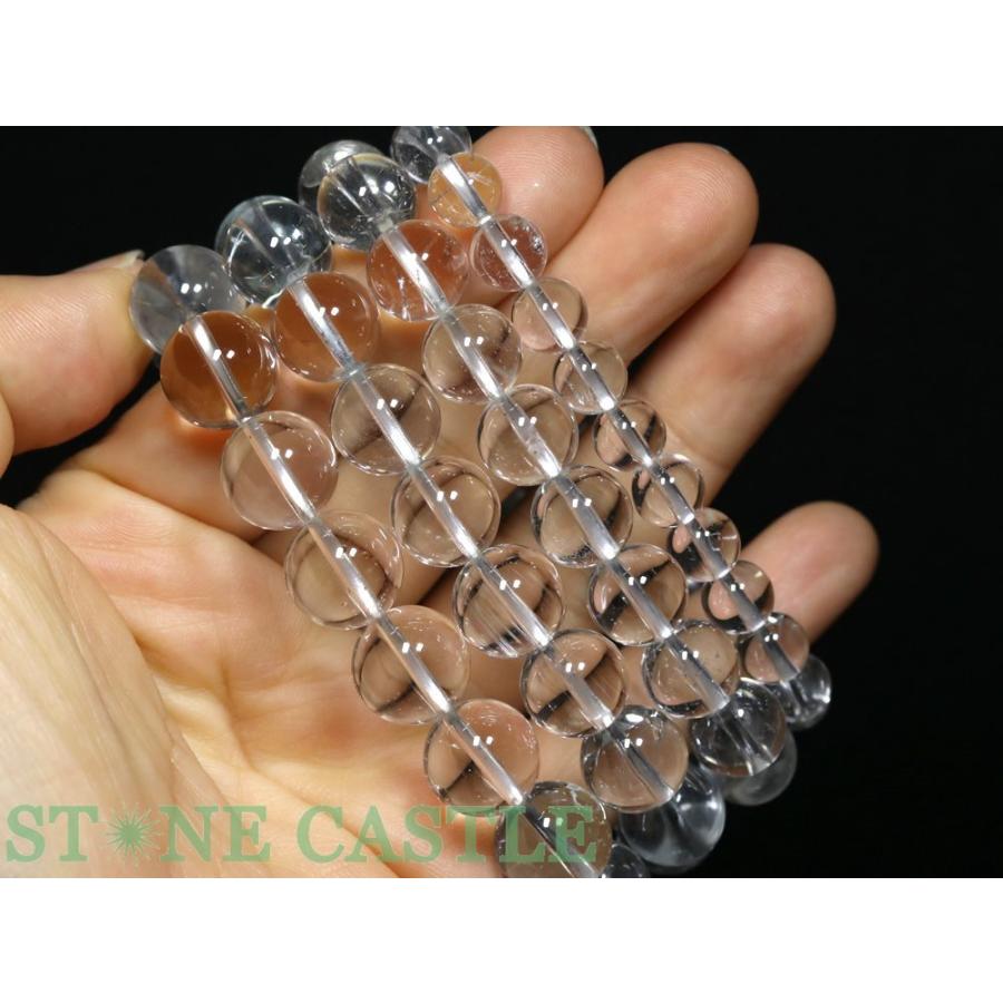石流通センター 高品質 天然石 ブレスレット ホワイトトパーズ (ブラジル産) (約11〜11.5mm) (鑑別済) パワーストーン_4