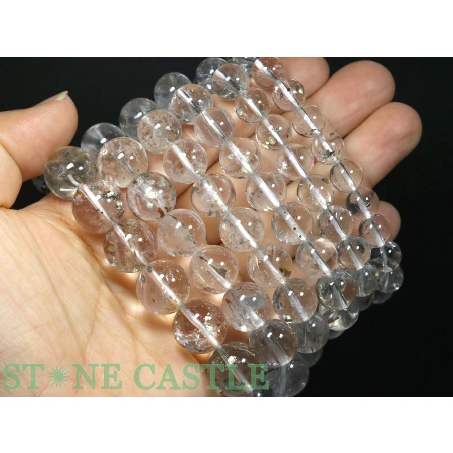 石流通センター 高品質 天然石 ブレスレット パイライトインクォーツ (3A) (約15〜15.5mm) (ケース付) パワーストーンの画像