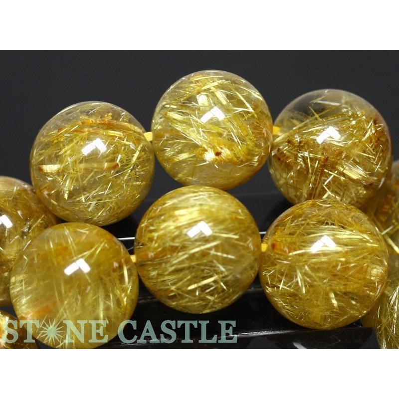 石流通センター 高品質 天然石 ブレスレット ゴールデンルチルクォーツ (5A) (約12〜12.5mm) (ケース付) パワーストーンの画像