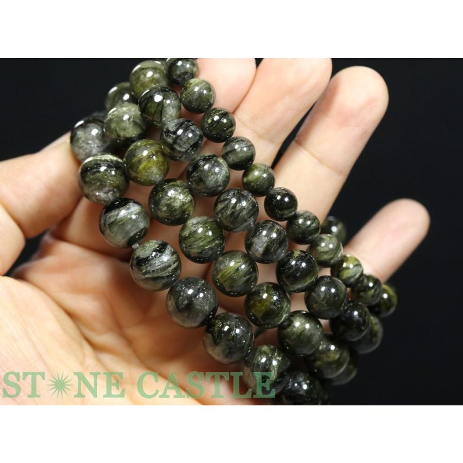 石流通センター 高品質 天然石 ブレスレット キャッツアイグリーン