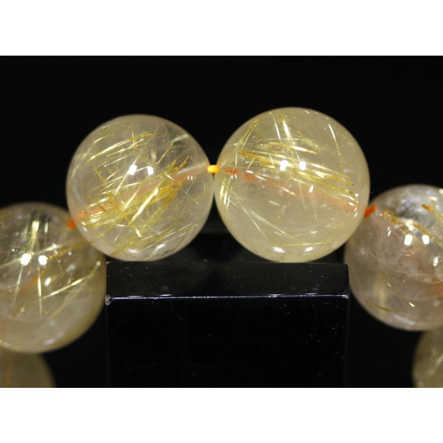 石流通センター 高品質 天然石 ブレスレット ゴールデンルチルクォーツ (3A) (約17〜17.5mm) (ケース付) パワーストーンの画像