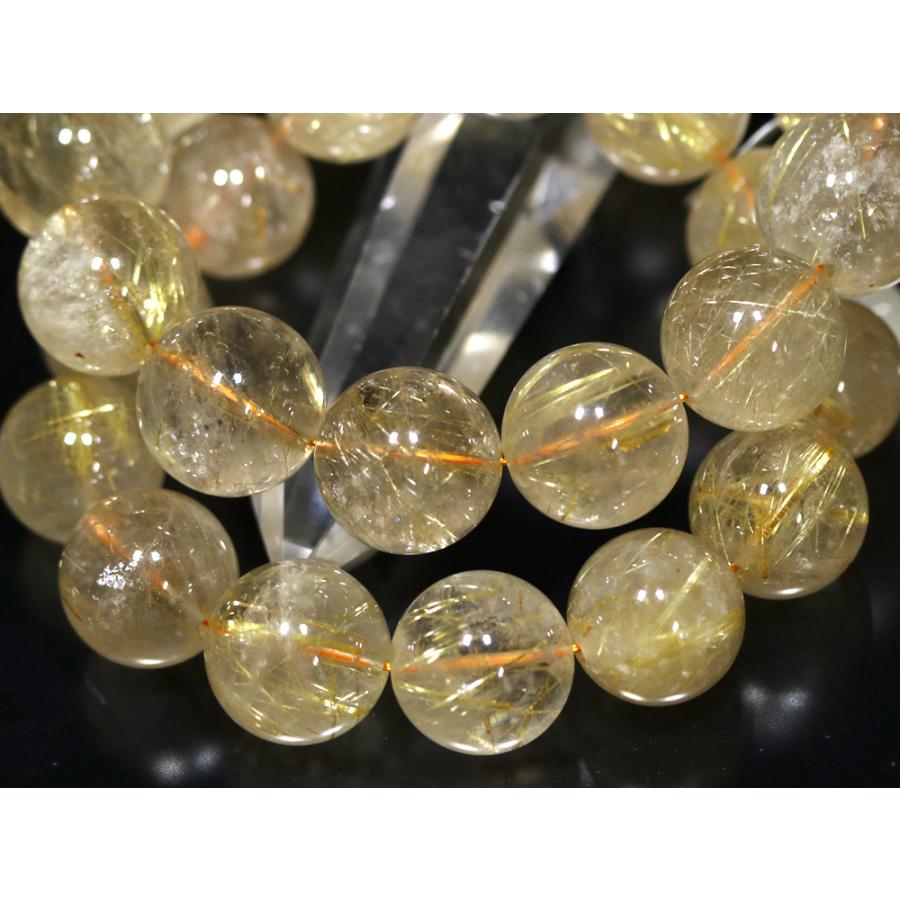 石流通センター 高品質 天然石 ブレスレット ゴールデンルチルクォーツ (3A) (約17〜17.5mm) (ケース付) パワーストーンの画像