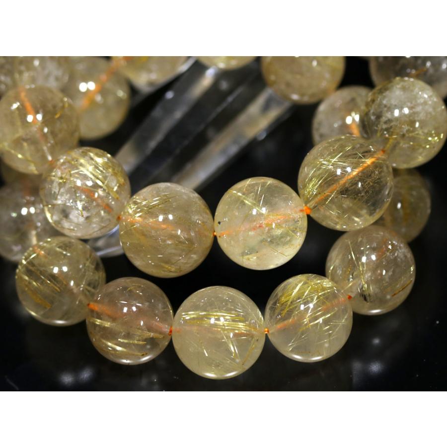 石流通センター 高品質 天然石 ブレスレット ゴールデンルチルクォーツ (3A) (約17〜17.5mm) (ケース付) パワーストーンの画像