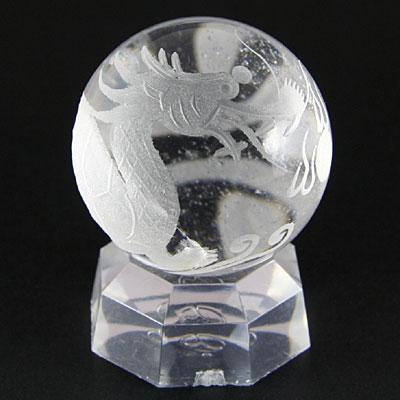 石流通センター 天然石 彫刻置物 丸玉 水晶40mm (素彫り
