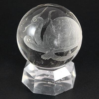 石流通センター 天然石 彫刻置物 丸玉 水晶40mm (素彫り