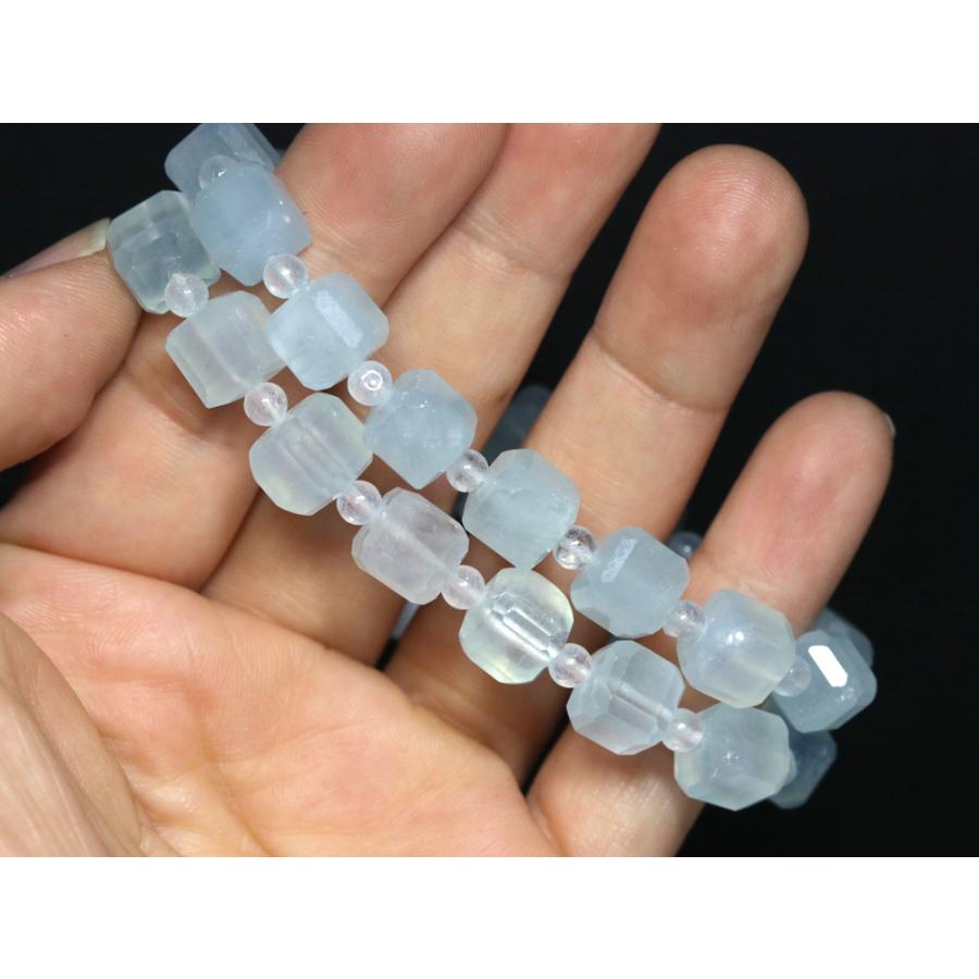 石流通センター 高品質 天然石 ブレスレット アクアマリン (3A