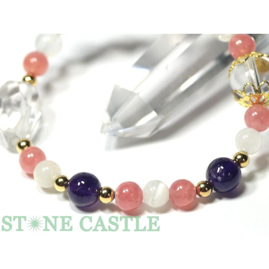 石流通センター 天然石 ブレスレット インカローズデザインブレス (18K) (odb_227) (数量限定商品) (ケース付) パワーストーンの画像