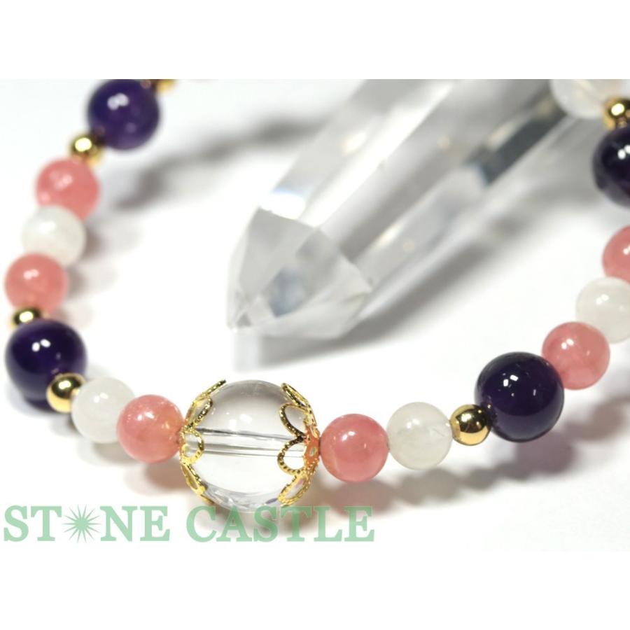 石流通センター 天然石 ブレスレット インカローズデザインブレス (18K) (odb_227) (数量限定商品) (ケース付) パワーストーンの画像