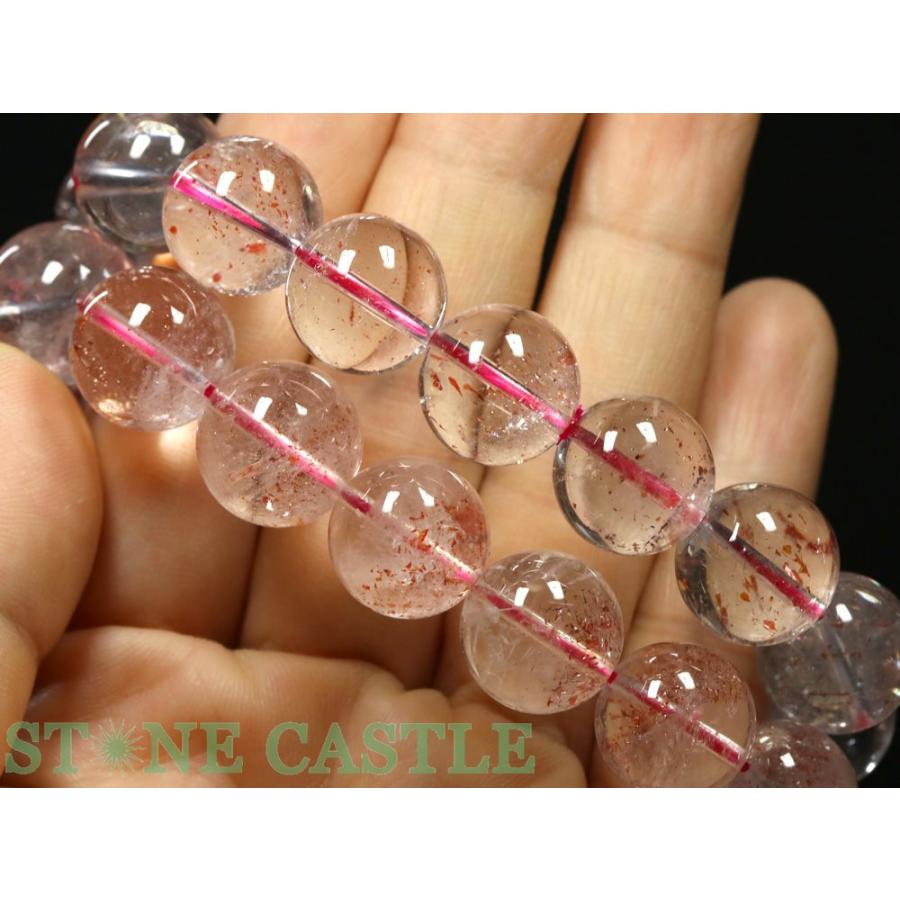 石流通センター 高品質 天然石 ブレスレット ストロベリースーパーセブン (5A) (約14〜14.5mm) (ケース付) パワーストーンの画像