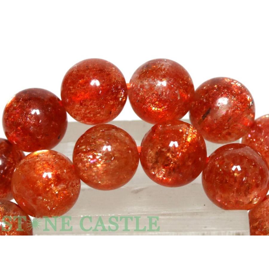 石流通センター 高品質 天然石 ブレスレット ストロベリーサンストーン (6A) (約9.5〜10mm) (ケース付) パワーストーンの画像