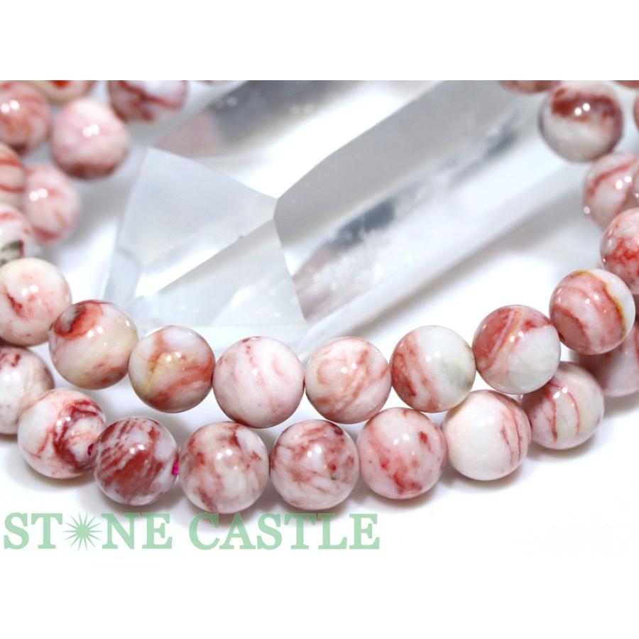 石流通センター 高品質 天然石 ブレスレット シナバー (辰砂) (白地