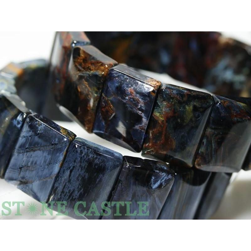 石流通センター 高品質 天然石 ブレスレット ピーターサイト バングル型 (3A) (約13x18mm) パワーストーンの画像