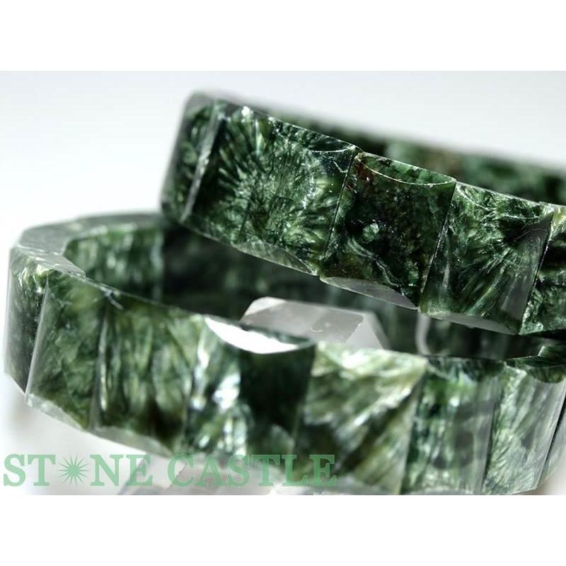 石流通センター 高品質 天然石 ブレスレット セラフィナイト バングル 約16x12x7mm パワーストーンの画像