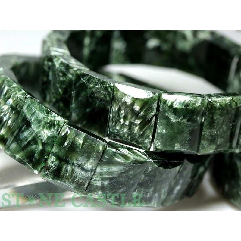 石流通センター 高品質 天然石 ブレスレット セラフィナイト バングル 約16x12x7mm パワーストーンの画像
