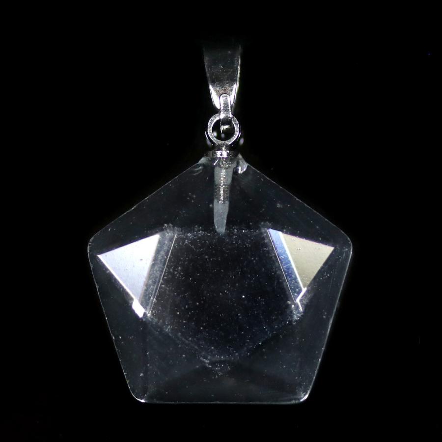 石流通センター 天然石 ペンダント 五芒星 20mm 水晶 (人工結晶 石流通センター 天然石 ペンダント 五芒星 20mm 水晶 (人工結晶