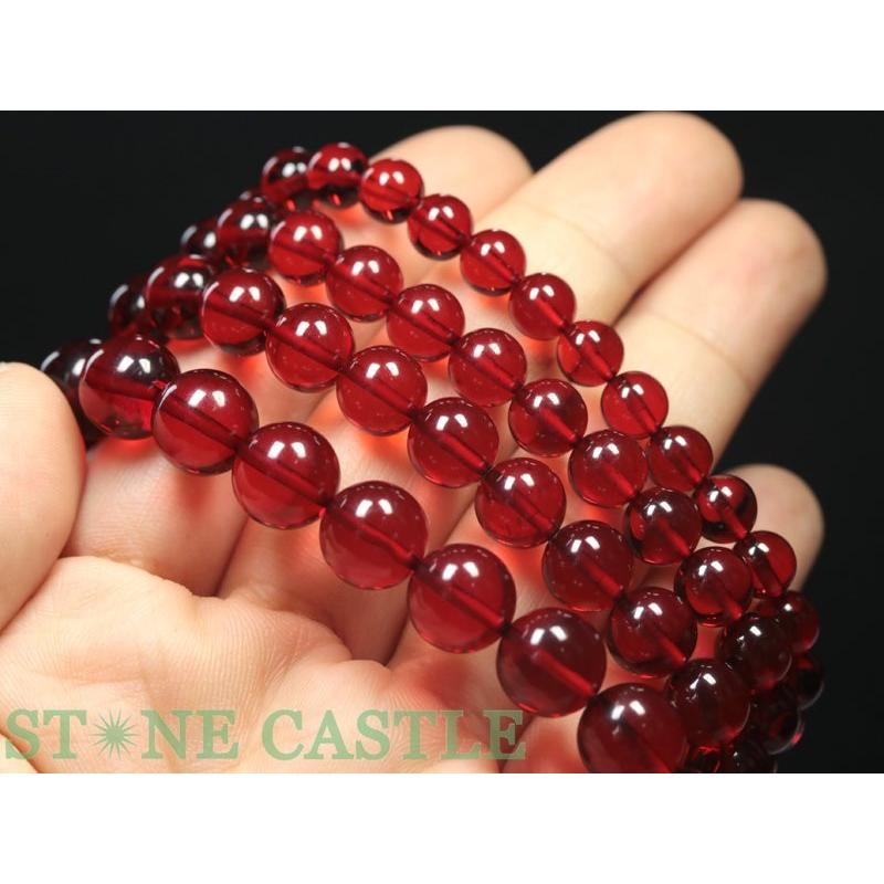 新品　天然レッドアンバー 赤琥珀10mmブレスレット鑑定書付きAB999 天然こはく レッドカラーアンバー ブレスレット 10mm #MK793