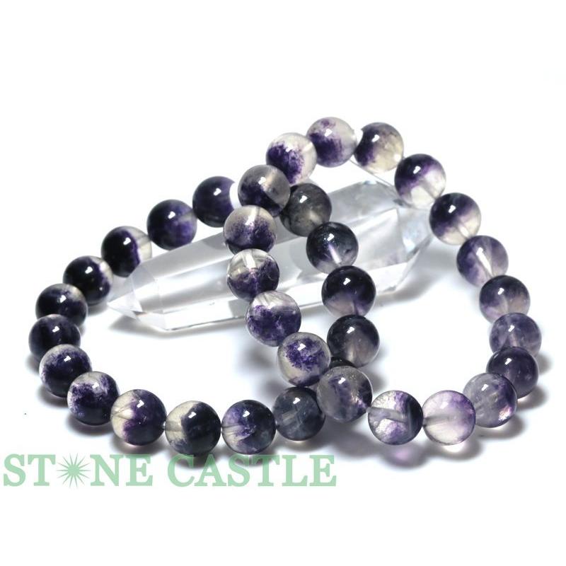 パイカラーパープルフローライト17cm 4A パワーストーンブレスレット