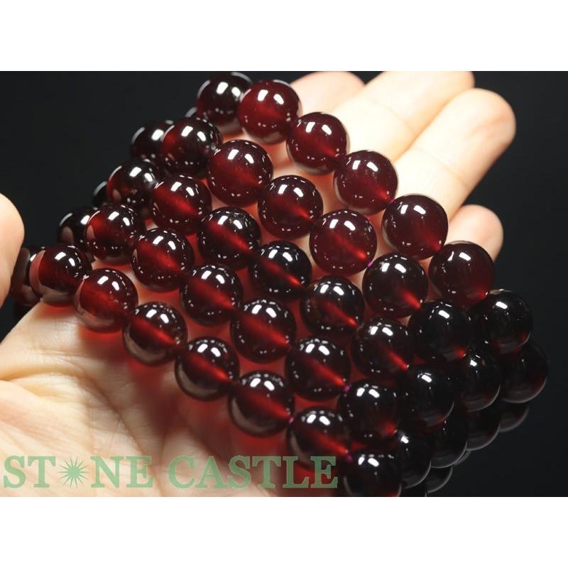 石流通センター 高品質 天然石 ブレスレット オレンジガーネット (5A) (約12.5〜13mm) (ケース付) パワーストーンの画像